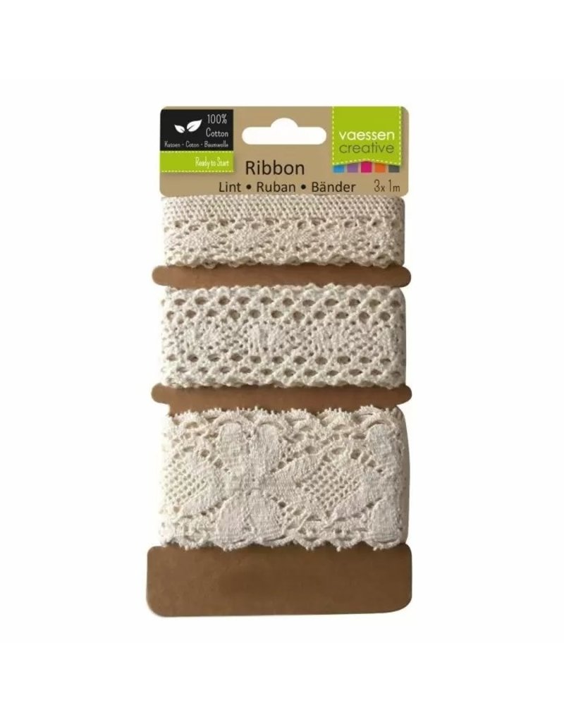 Vaessen Creative Vaessen Creative • Assortiment Broderie Naturel 3pcs 1m