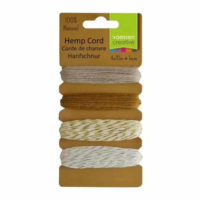 Vaessen Creative Vaessen Creative • Hemp Cord Assortiment 4x10m Christmas