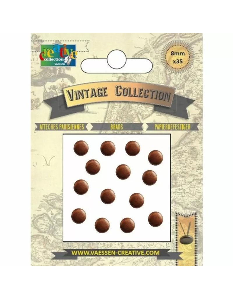 Vaessen Creative Vaessen Creative • Brads Vintage 8mm Antiek Koper 35pcs