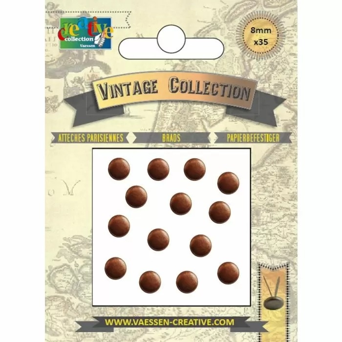 Vaessen Creative Vaessen Creative • Brads Vintage 8mm Antiek Koper 35pcs