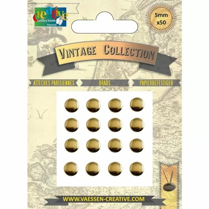 Vaessen Creative Vaessen Creative • Brads Vintage 5mm Goud 50pcs