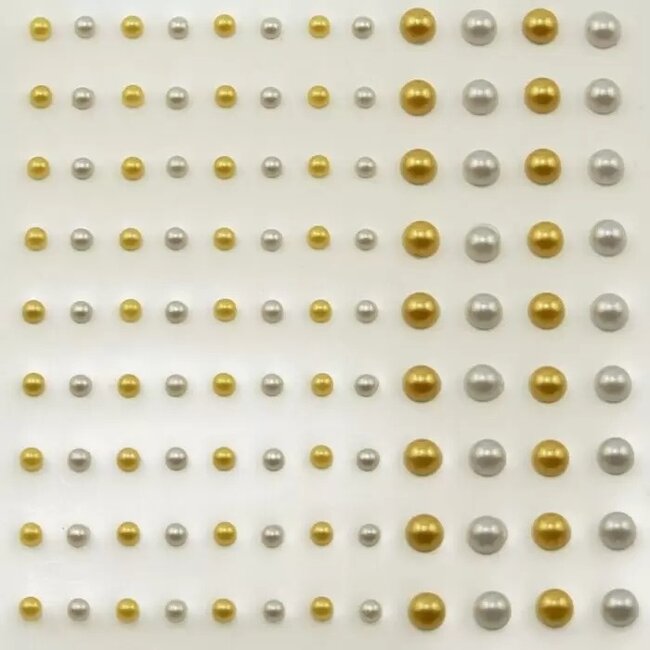 Vaessen Creative Vaessen Creative • Parels Half Zelfklevend 3+5mm 108pcs Zilv