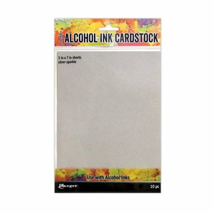 Tim Holtz · Ranger Ranger • Tim Holtz alcohol ink cardstock silver sparkle