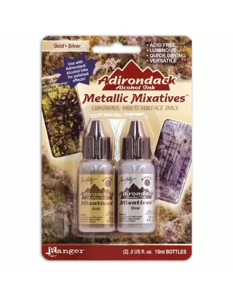 Tim Holtz · Ranger Ranger • Adirondack alkohol ink metallic mixatives Gold Silv