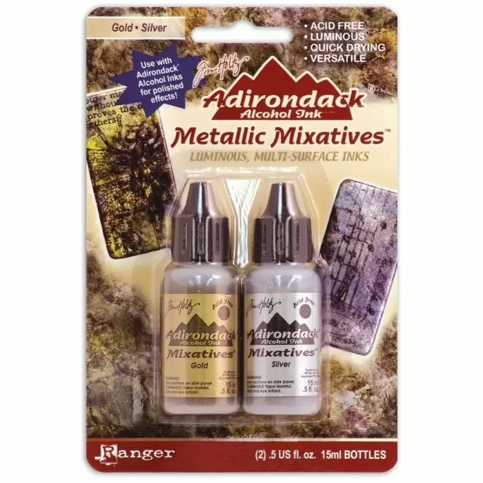 Tim Holtz · Ranger Ranger • Adirondack alkohol ink metallic mixatives Gold Silv