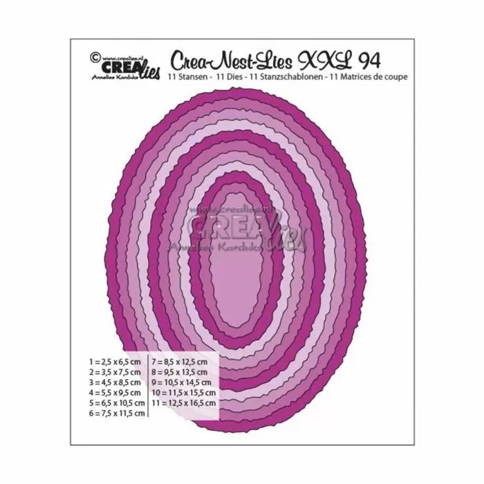 Crealies Crealies • Crea-Nest-Lies XXL ovalen met ruwe randen