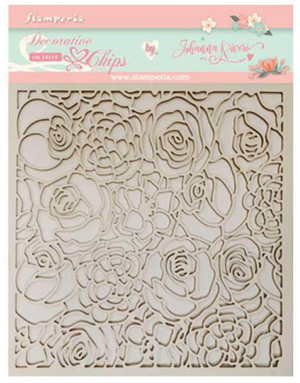 Stamperia Decorative chips 14x14cm. Texture of roses