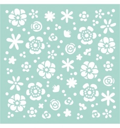 Stamperia Thick stencil 18x18 cm Flowers