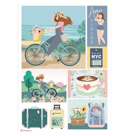 Stamperia A4 Rice paper packed Bicycle
