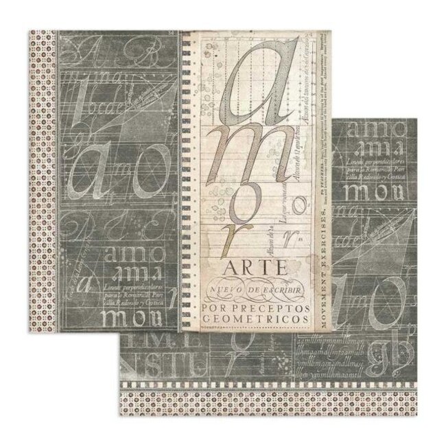 Stamperia Scrapbooking paper double face Calligraphy book