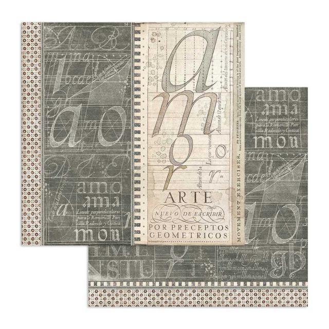Stamperia Scrapbooking paper double face Calligraphy book