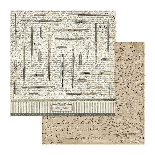 Stamperia Scrapbooking paper double face Vintage pens