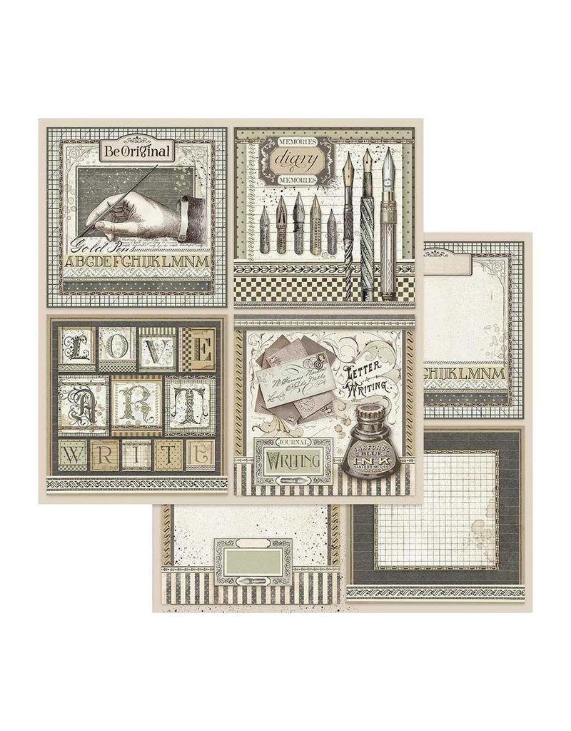 Stamperia  Scrapbooking paper double face Calligraphy cards