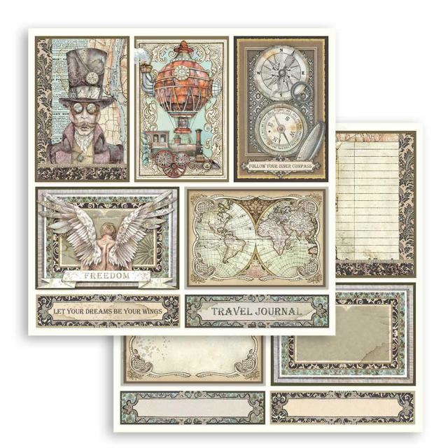Stamperia Scrapbooking paper double face Sir Vagabond cards