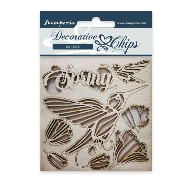 Stamperia Decorative chips cm 9,5x9,5 Spring