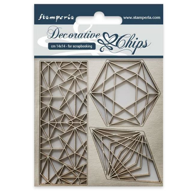 Stamperia Decorative chips cm 14x14 Geometry