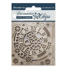 Stamperia Decorative chips cm 14x14 Gears and clocks