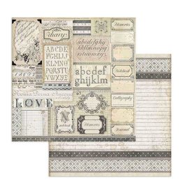 Stamperia Scrapbooking paper double face paper Patchwork of labels