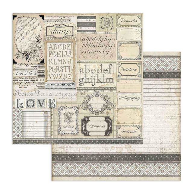 Stamperia Scrapbooking paper double face paper Patchwork of labels