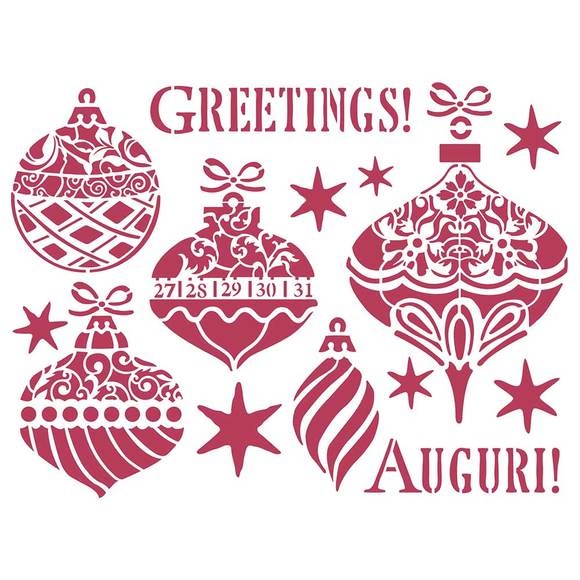 Stamperia Stencil D cm. 20x15 Greeting balls