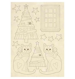 Stamperia Wooden shape A5 - Trees and cats