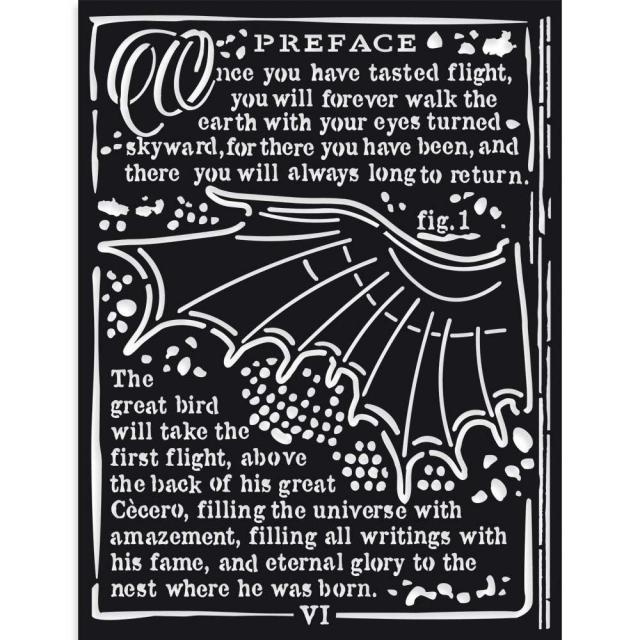Stamperia Thick Stencil cm 15X20 Sir Vagabond wings
