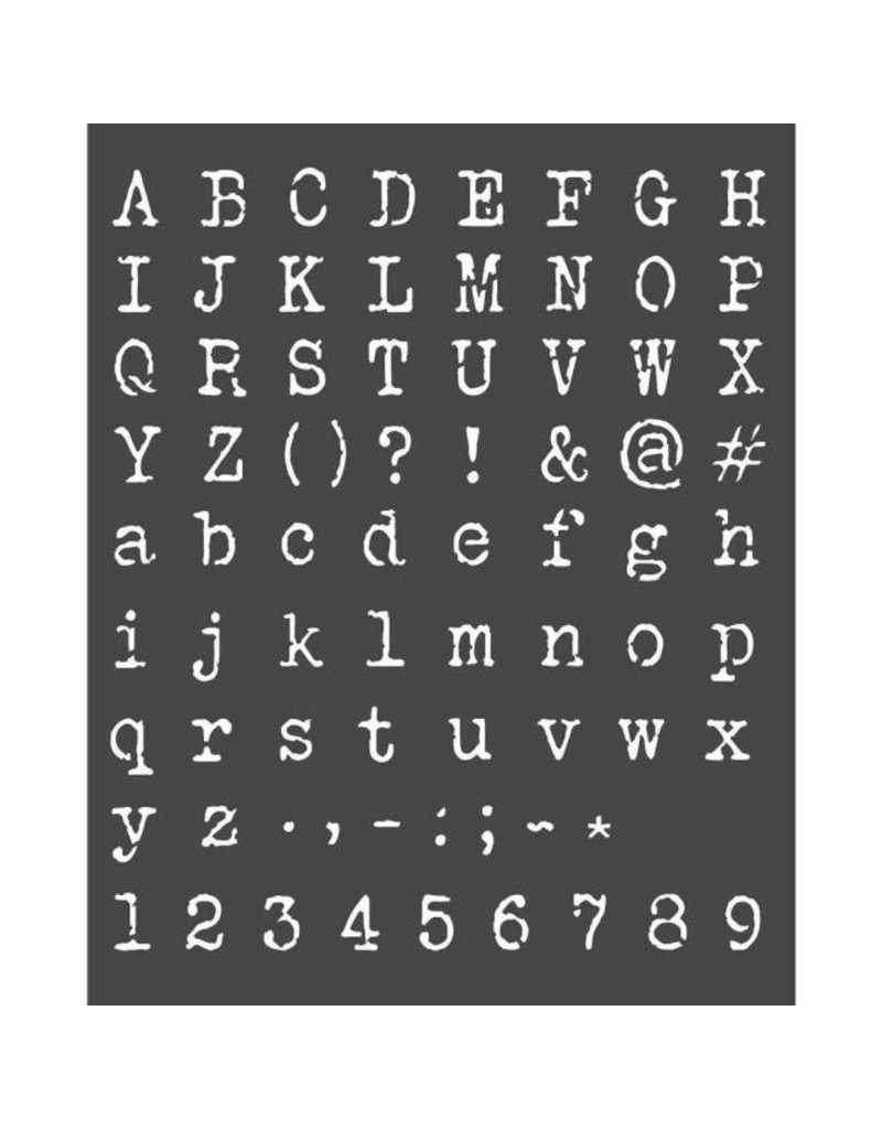 Stamperia Thick Stencil cm 20x25 Alphabet and numbers