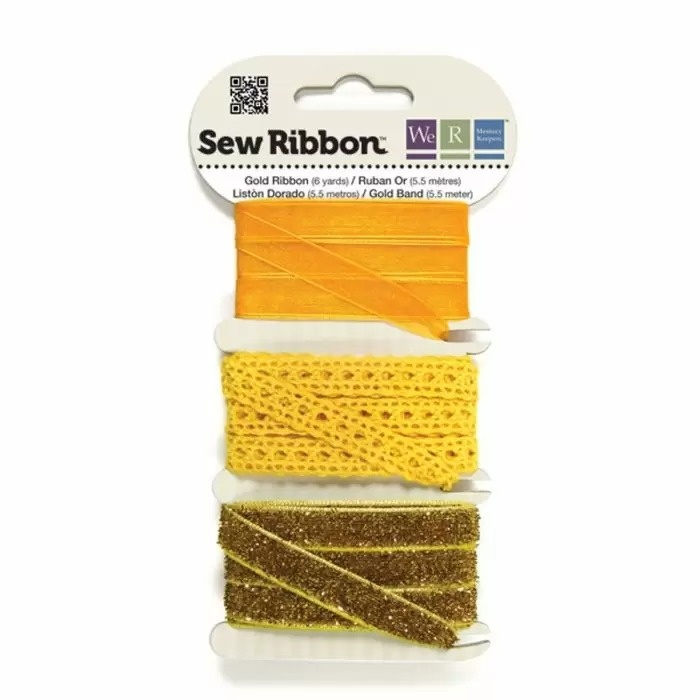 We R Memory Keepers We R Memory Keepers • Sew Ribbon ribbonset 5,5m Gold