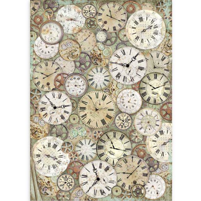 Stamperia A3 Rice paper packed Lady Vagabond clock and mechanisms