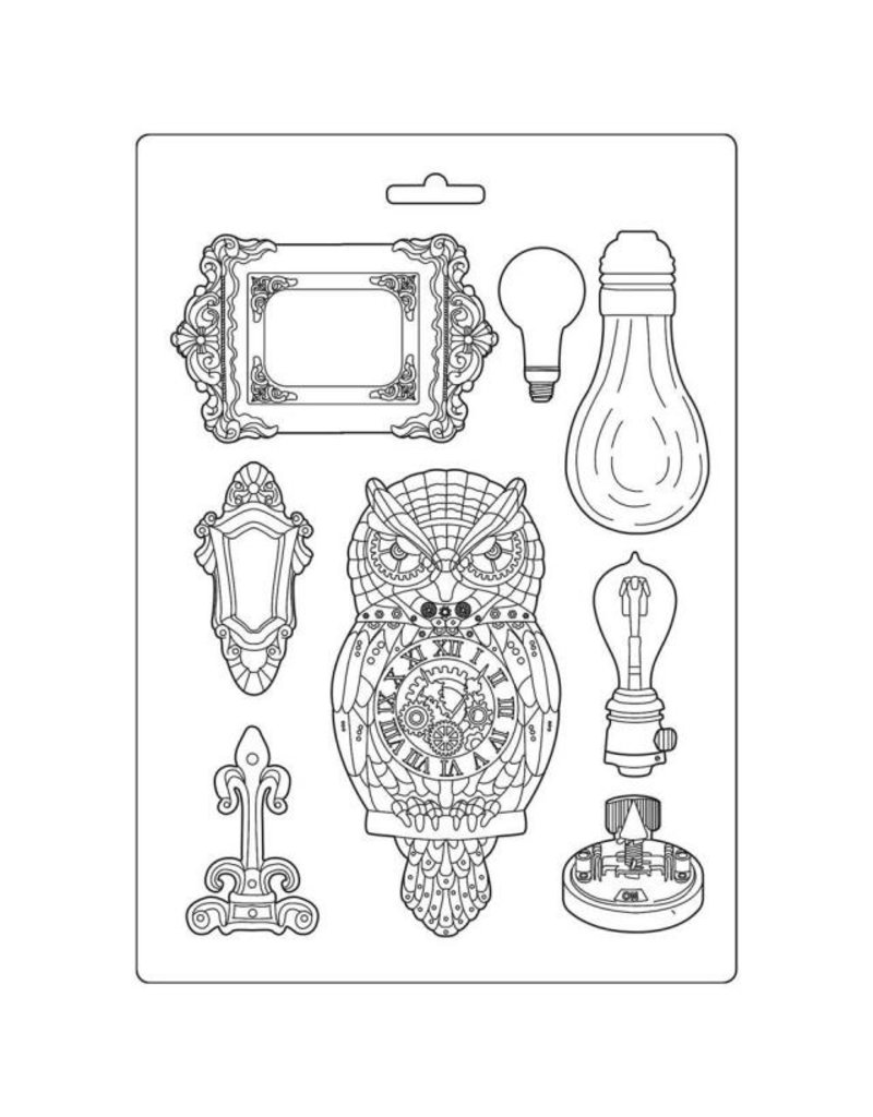 Stamperia Soft Mould A4 - Sir Vagabond owl and memories