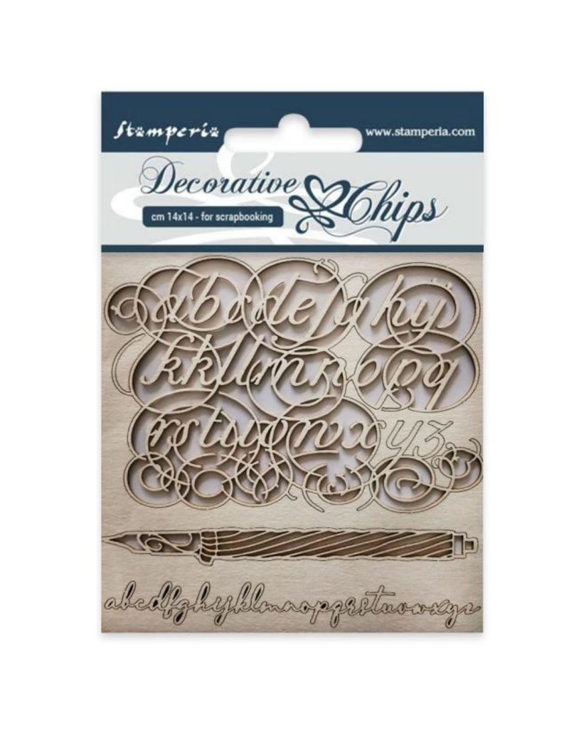 Stamperia  Decorative chips cm 14x14 Alphabet