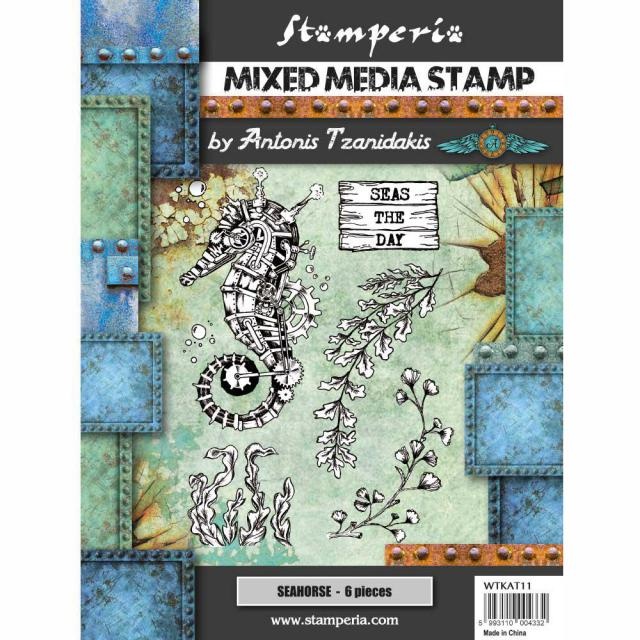 Stamperia Mixed Media Stamp cm. 15x20 - Sea World - Seahorse