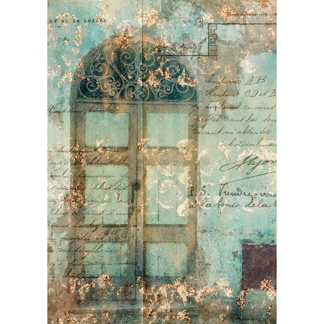 Decoupage Queen Antique Door with Scrollwork Rice Paper A3