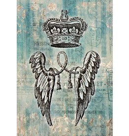 Decoupage Queen Crown and Wings A3