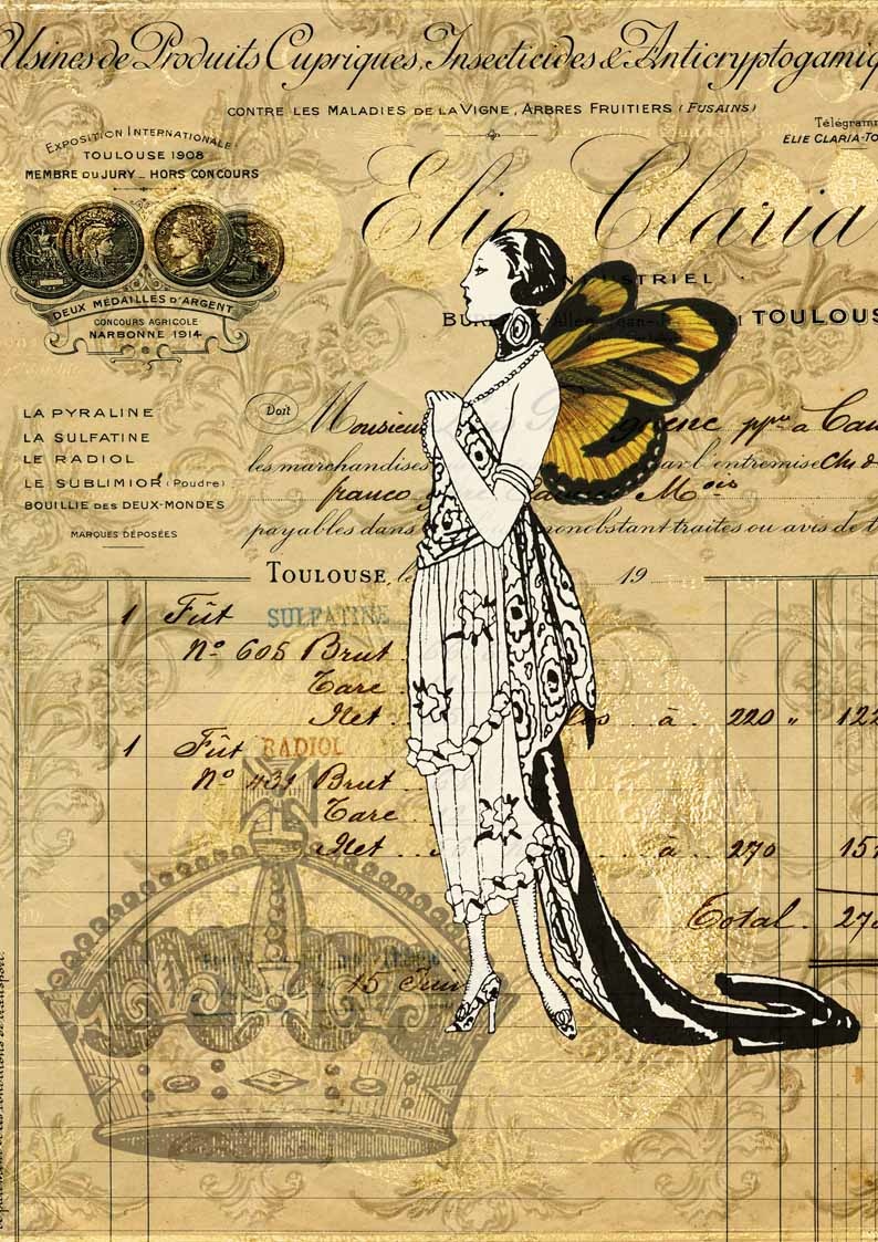 Decoupage Queen Golden Fairy A3