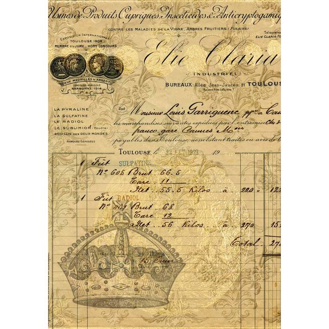 Decoupage Queen Golden Background A3