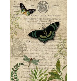 Decoupage Queen Butterfly Botanical A3