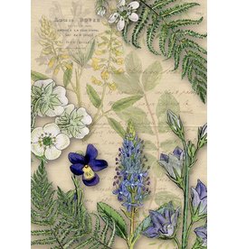 Decoupage Queen Botanical Letter with Wildflowers Rice Paper A4