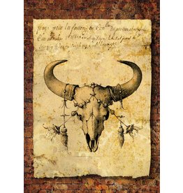 Decoupage Queen Grunge Bull Skull with Brick Background Rice Paper A4