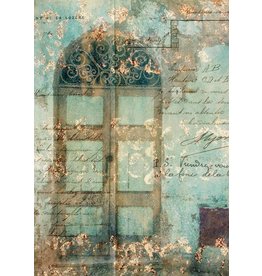 Decoupage Queen Antique Door with Scrollwork Rice Paper A4
