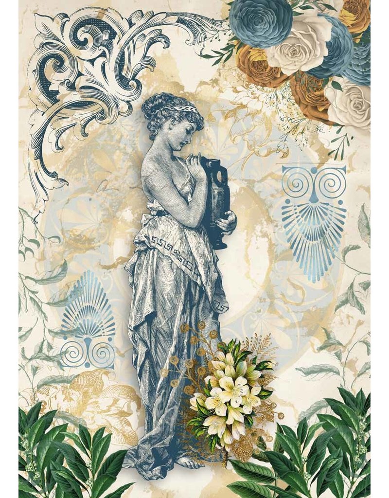 Decoupage Queen Grecian Goddess with Urns Rice Paper A4