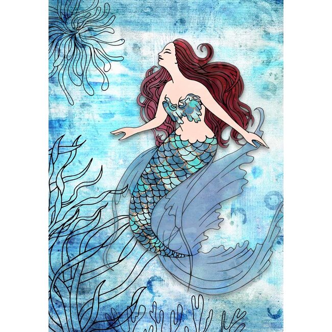 Decoupage Queen Deep Blue Mermaid A4Deep Blue Mermaid A4
