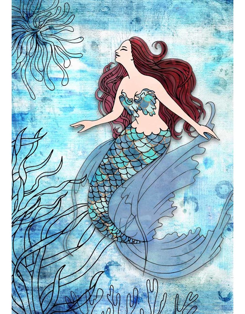 Decoupage Queen Deep Blue Mermaid A4Deep Blue Mermaid A4