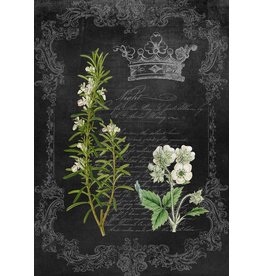 Decoupage Queen Rosemary and Wildflower Chalkboard A4