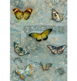 Decoupage Queen Painted Butterflies on Postcards A4