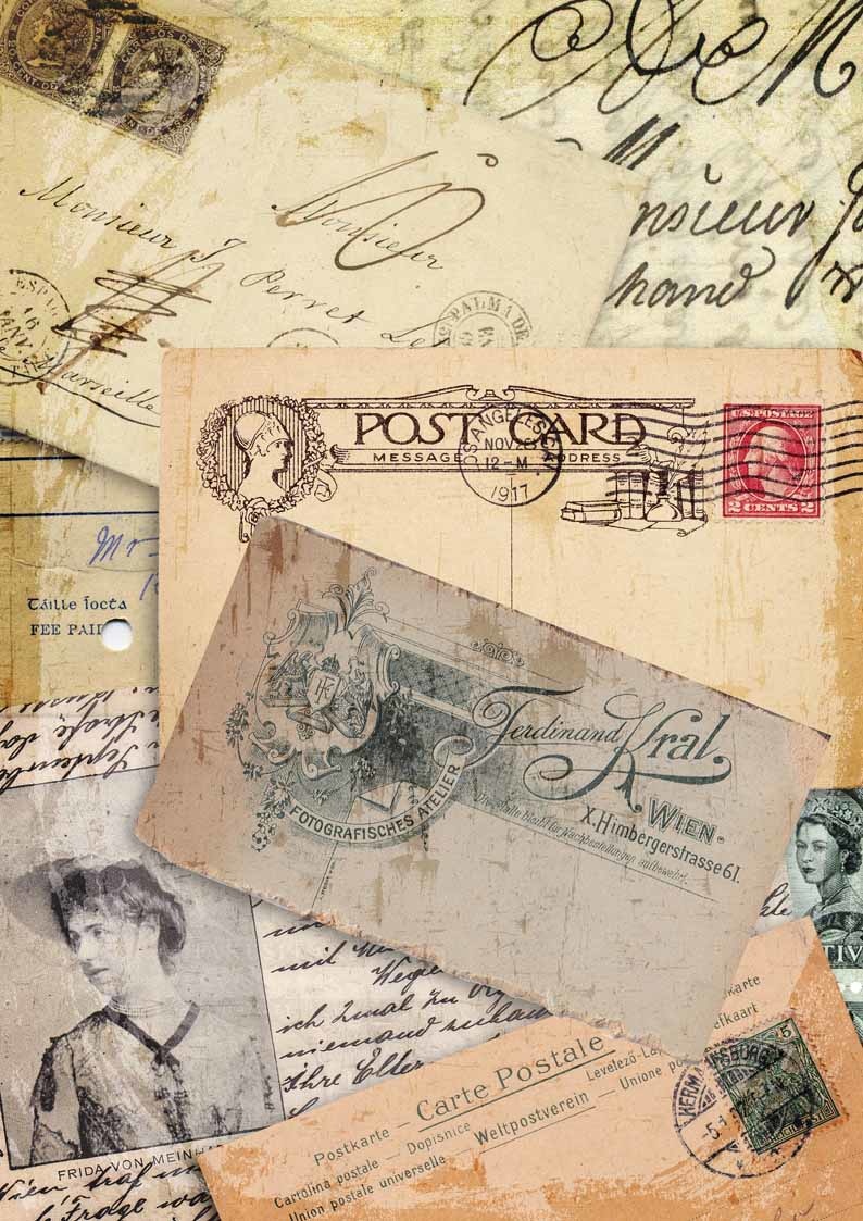 Decoupage Queen Postcard Collage A4