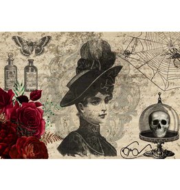 Decoupage Queen Halloween Creepy Portrait A4