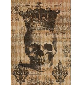 Decoupage Queen Halloween Skull with Crown A4