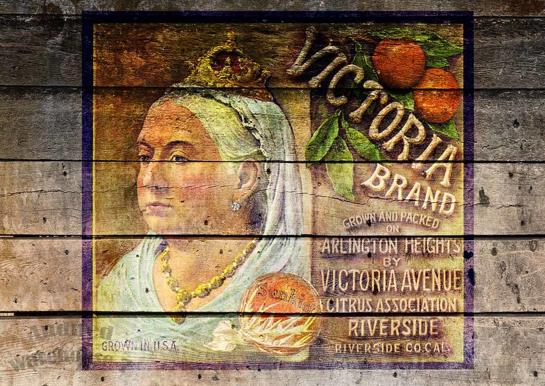 Decoupage Queen Victoria Brand Antique Crate A4