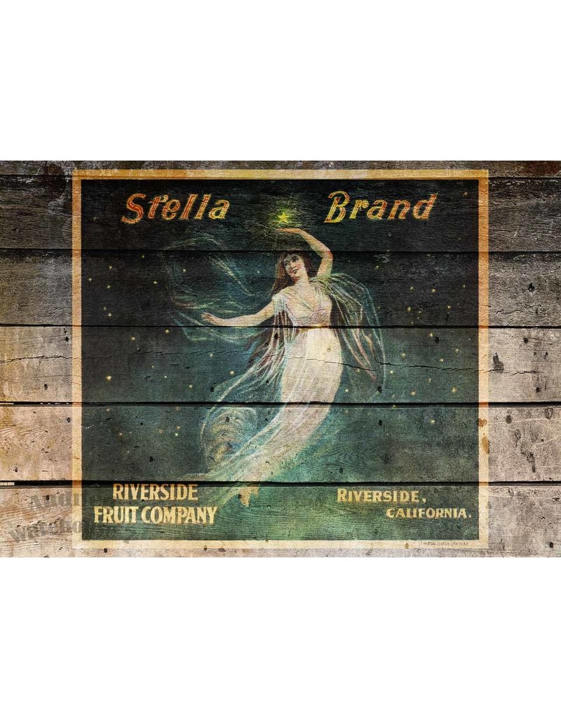 Decoupage Queen Stella Brand Antique Crate A4
